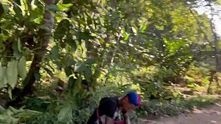 Taking Hot Black Girl to Waterfall for Hard Action