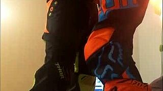 i'm so into this gay motocross blowjob in costumes, it's my fetish thing