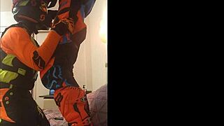i'm so into this gay motocross blowjob in costumes, it's my fetish thing