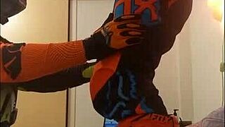 i'm so into this gay motocross blowjob in costumes, it's my fetish thing