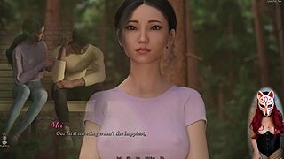 dreamland ep13 - asian cosplay in fishnet corset for outdoor sex in porn game
