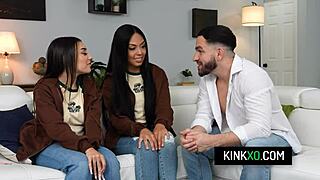 Does your perv stepbro influence teen stepsisters violet gems and bianca bangs in 3some blowjob?