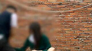 public sex, mexican student sucks off classmate behind school classrooms, part 1! 😜
