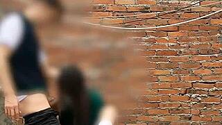 public sex, mexican student sucks off classmate behind school classrooms, part 1! 😜