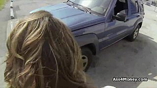 banging huge titty broke teen 18+ in public lot