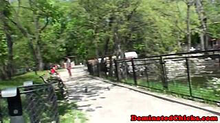 Busty Submissive Deepthroats Master