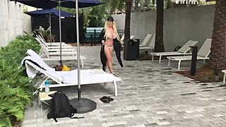 milf in sheer bikini at public pool?