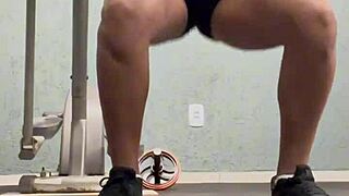 look what she dared in the gym, licking pussy like that