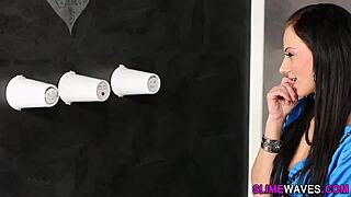 Posh Euro slut dominates bukkake scene in classy heels. She owns it!