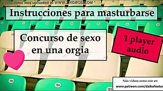 Shemale orgy contest: try to cum first in femdom jerk off game