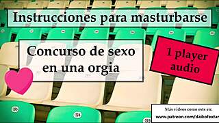 Shemale orgy contest: try to cum first in femdom jerk off game