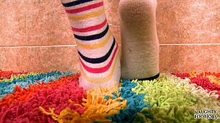 Keeani's Slutty 18+ Socks Ignite Passionate Footjob Emotions