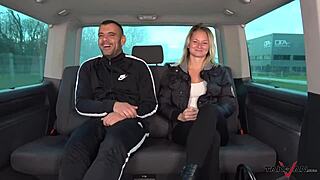 Hardcore sex adventure explodes on the van backseat with wild European babe!