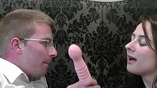 cute french brunette dildoing bi curious dude!