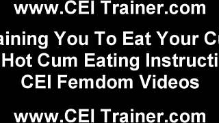 Femdom Mistress Gives POV Instructions for Cum Eating and Masturbation in BDSM Session