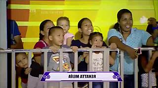 girls parade in lingerie during holiday fight under sun