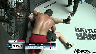 Brunette model gets facial after wild fight