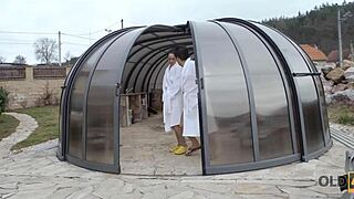 yo, this skinny pornstar stripped down to get pounded by an older guy, damn! 🔥