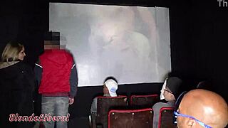 Trailer of my first gangbang at cinema with guys cumming in mouth