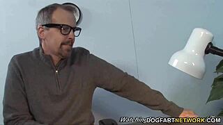 Teen Paris Gables handles big black cock right in front