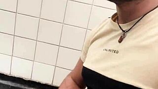 Bricklayer pleasured at construction site