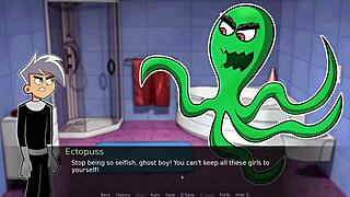 Having fun in the shower with Amity Park uncensored anime parody