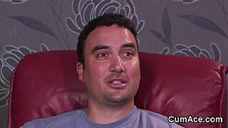 peculiar model gulping jizz on her face