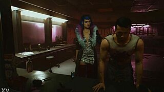 i get lost in the hammer club sex scene with evelyn parker in cyberpunk 2077, dancing and fucking wildly