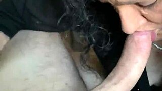 Milf gives deepthroat blowjob.