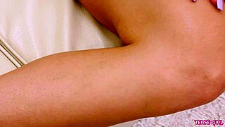 this sexy blonde is so horny, she wants a massage leading to lesbian anal and assfucking with cum swallow