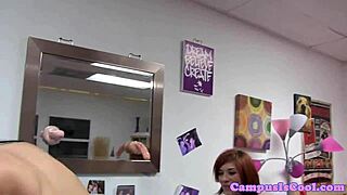 perkytit teen 18+s banging the same cock in dorm, damn crazy