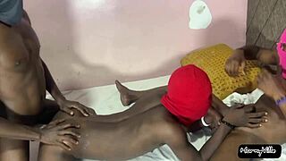 We share this twink with two big black cocks bareback