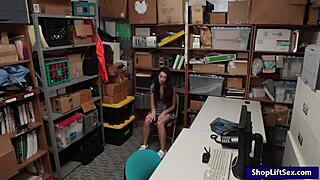 Pretty shoplifter lily adams gets her twat ripped by monster cock