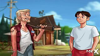 Entering the shaking barn in Summertime Saga episode 2 36