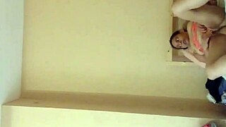 Ginger Paris indulges in dirty masturbation in neon orange lingerie