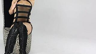 Sexy Blonde Dahlia Teases with Toy in Tight Pussy