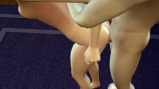 A blowjob that ends in a creampie in a hentai video