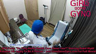 Curious about Rebel Wyatt’s backstage bloopers from gyno exams at GirlsGoneGynoCom?