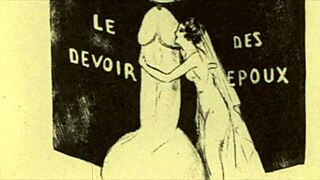 Vintage erotic illustration with captivating retro charm