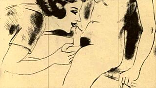 Vintage erotic illustration with captivating retro charm