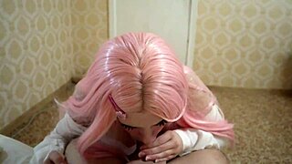 Beauty Bu66legum’s Face Completely Covered in Hot Sticky Cum