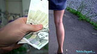 Public Agent Kiara Flow Flashes Sexy Long Legs and Bangs Outside! 😍