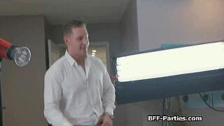 leather bunny photoshoot turns into wild foursome with monster cocks