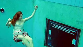 hairy ginger polish teen 18+ swims naked underwater