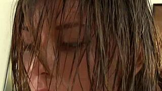 Lesbian teen 18+ sneaks into friend's steamy shower for fun