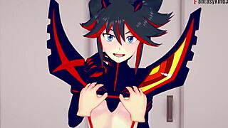 ryuko matoi from kill la kill fucking hard in pov fantasy anime