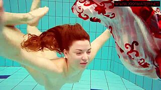 hairy ginger polish teen 18+ swims naked underwater