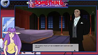 dancing cartoon girl with big tits in game