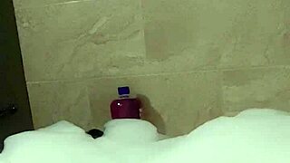 cyno enjoys solo fun in bubble bath