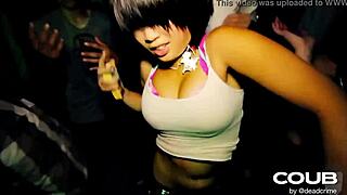 Girls dancing energetically in a lively setting with hot moves